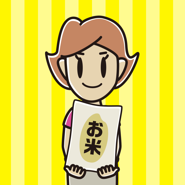 米袋を持つ女性のイラスト【色、背景あり】PNG