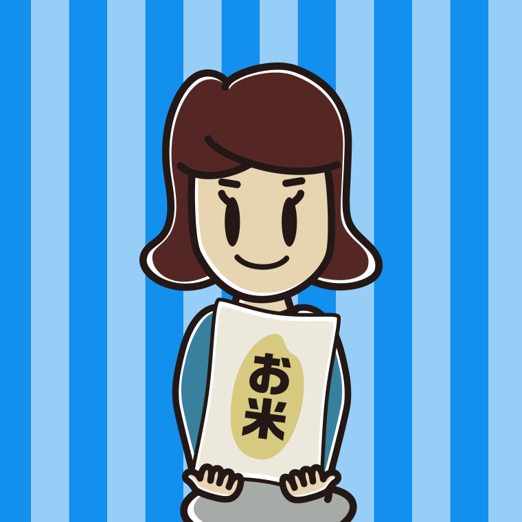 米袋を持つ女子高校生のイラスト【色、背景あり】PNG