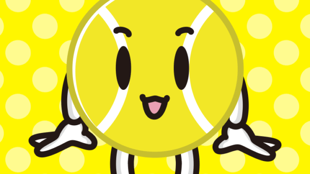 かわいいテニスボールちゃんのイラスト【色、背景あり】PNG