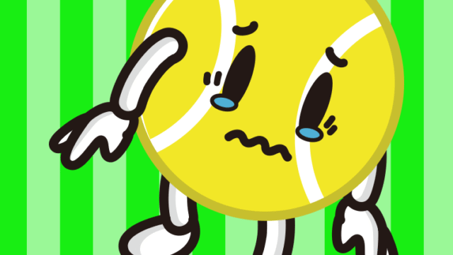 泣くテニスボールちゃんのイラスト【色、背景あり】PNG