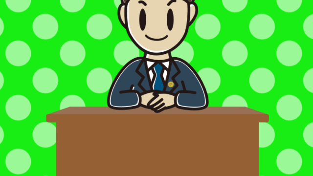 男性弁護士のイラスト【色、背景あり】PNG