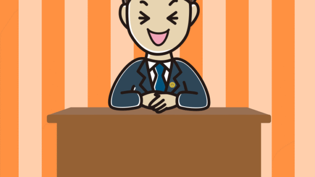 笑う男性弁護士のイラスト【色、背景あり】PNG