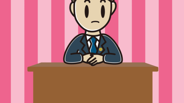 何かに気付く男性弁護士のイラスト【色、背景あり】PNG