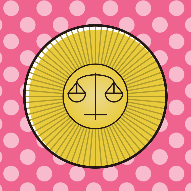弁護士バッジのイラスト【色、背景あり】PNG
