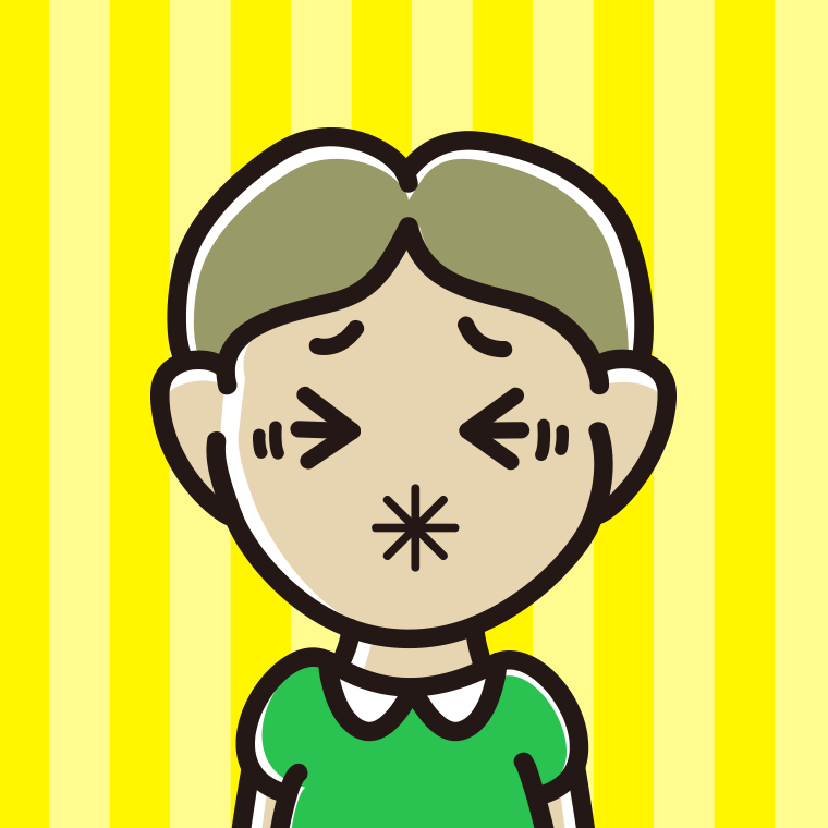 酸っぱい顔の小学生男子のイラスト【色、背景あり】PNG