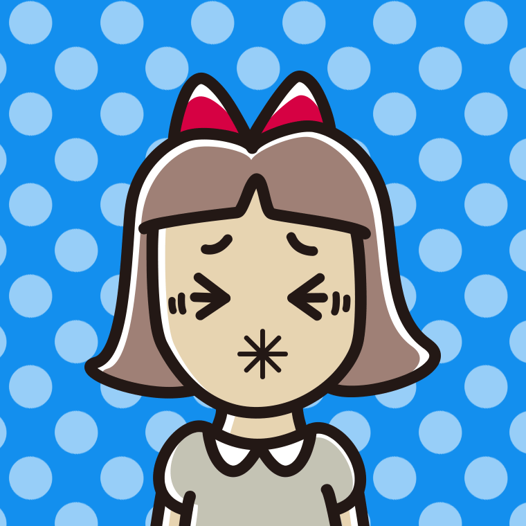 酸っぱい顔の小学生女子のイラスト【色、背景あり】PNG