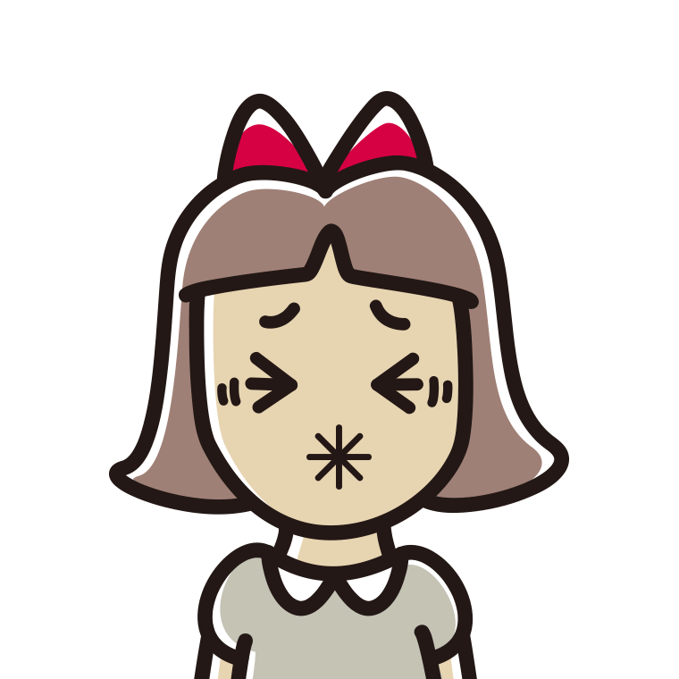 酸っぱい顔の小学生女子のイラスト【色あり、背景なし】透過PNG
