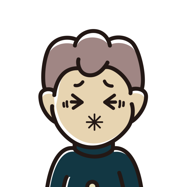 酸っぱい顔の男子中学生のイラスト【色あり、背景なし】透過PNG