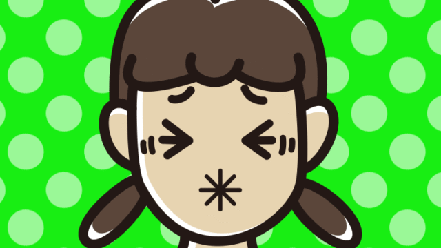 酸っぱい顔の女子中学生のイラスト【色、背景あり】PNG