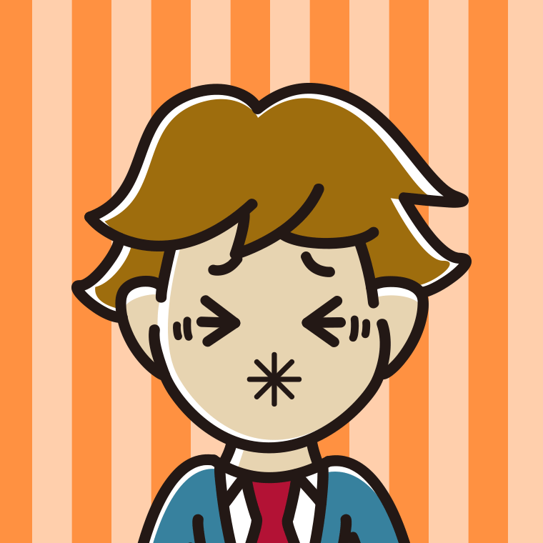 酸っぱい顔の男子高校生のイラスト【色、背景あり】PNG