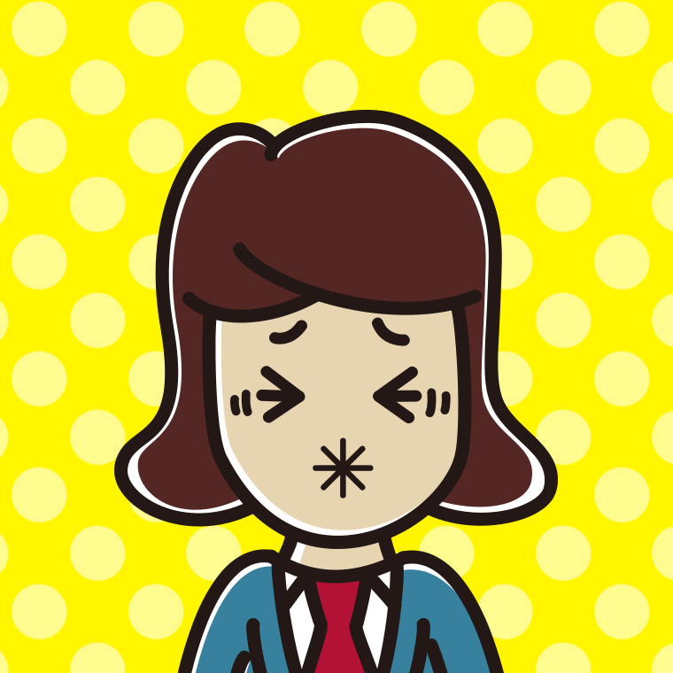 酸っぱい顔の女子高校生のイラスト【色、背景あり】PNG