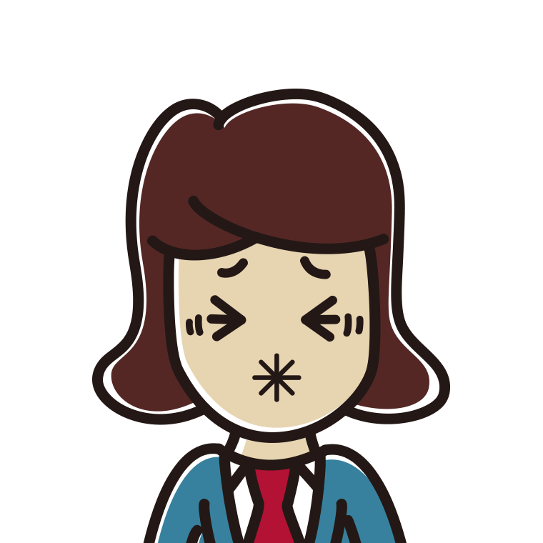 酸っぱい顔の女子高校生のイラスト【色あり、背景なし】透過PNG