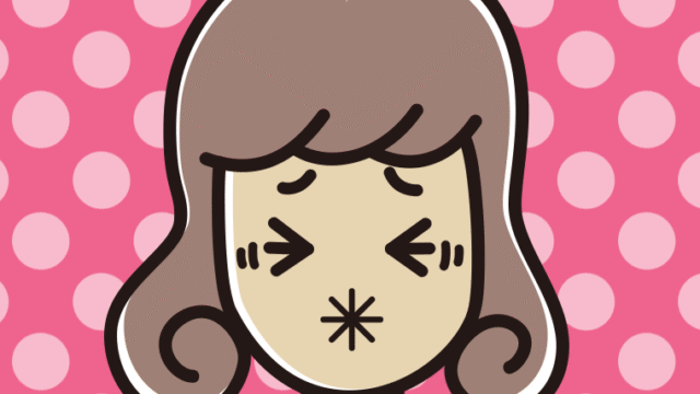 酸っぱい顔の女子大学生のイラスト【色、背景あり】PNG