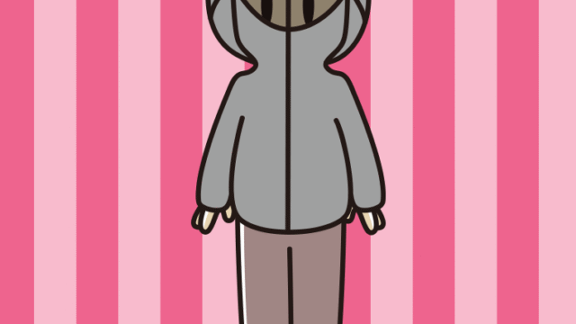 不審者パーカーを着る男性のイラスト【色、背景あり】PNG