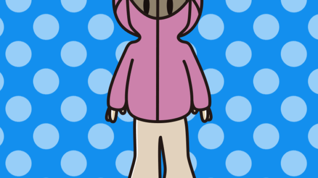 不審者パーカーを着る女子大学生のイラスト【色、背景あり】PNG