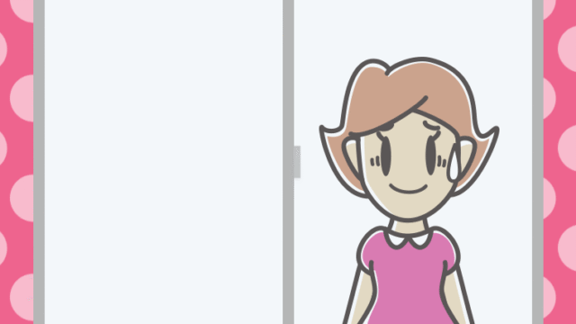 窓で苦笑いする女性のイラスト【色、背景あり】PNG