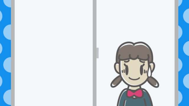 窓で苦笑いする女子中学生のイラスト【色、背景あり】PNG