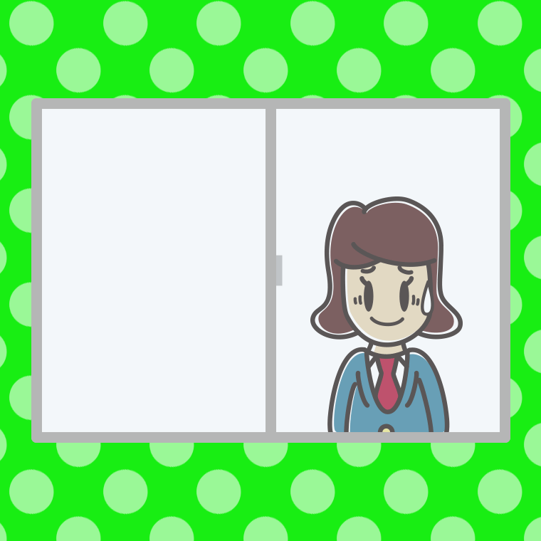 窓で苦笑いする女子高校生のイラスト【色、背景あり】PNG