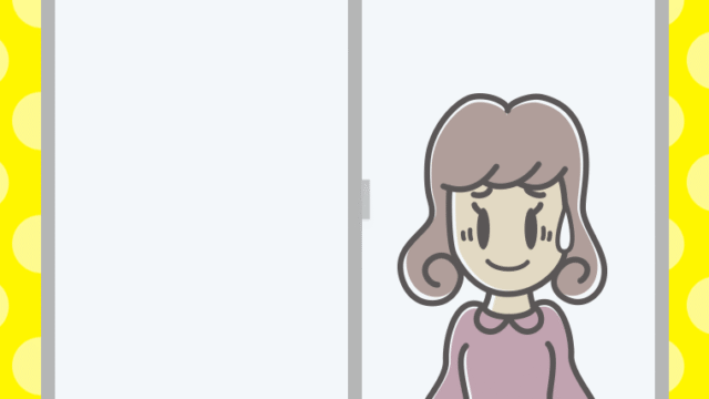 窓で苦笑いする女子大学生のイラスト【色、背景あり】PNG