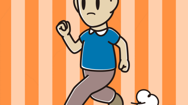 怒りながら走る男性のイラスト【色、背景あり】PNG