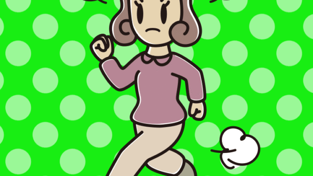 怒りながら走る女子大学生のイラスト【色、背景あり】PNG