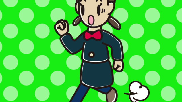 走っていて驚く女子中学生のイラスト【色、背景あり】PNG