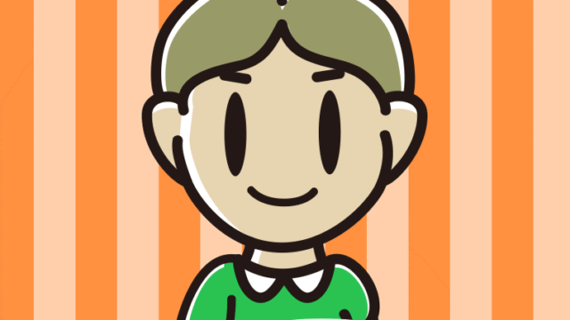 コーヒーを飲む（マグカップを持つ）小学生男子のイラスト【色、背景あり】PNG