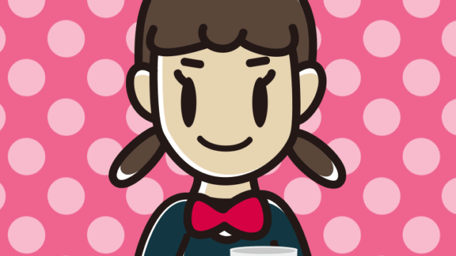 コーヒーを飲む（マグカップを持つ）女子中学生のイラスト【色、背景あり】PNG