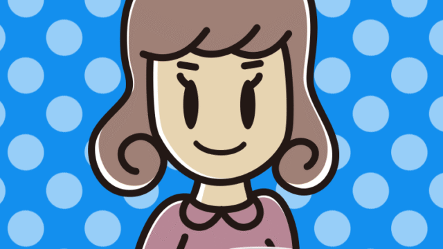 コーヒーを飲む（マグカップを持つ）女子大学生のイラスト【色、背景あり】PNG