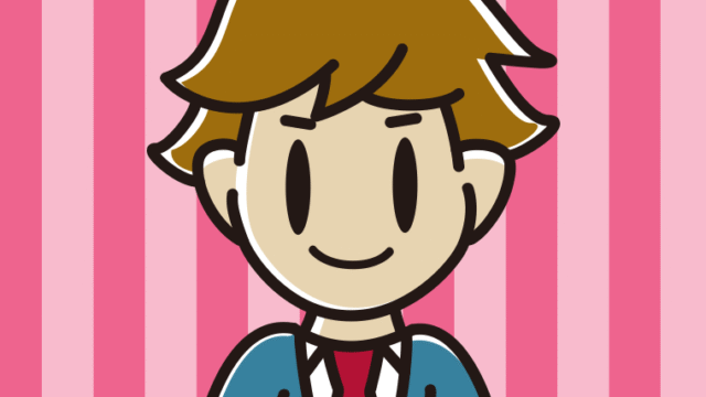 紅茶を飲む（ティーカップを持つ）男子高校生のイラスト【色、背景あり】PNG