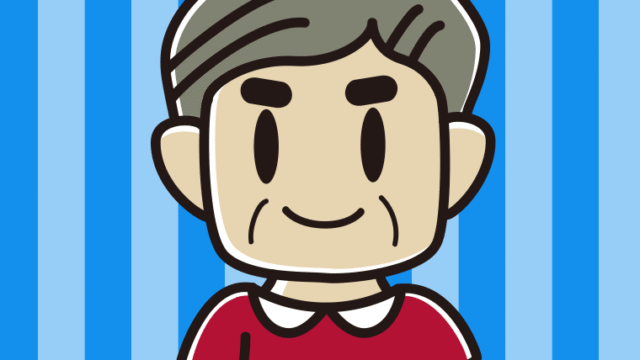 紅茶を飲む（ティーカップを持つ）おじさんのイラスト【色、背景あり】PNG