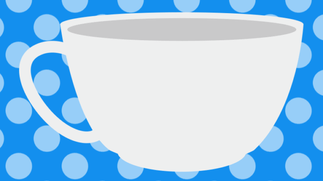 ティーカップのイラスト【色、背景あり】PNG