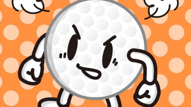 怒るゴルフボールちゃんのイラスト【色、背景あり】PNG