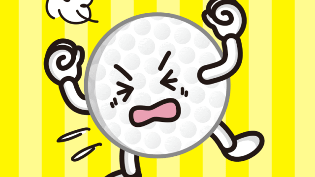 カンカンに怒るゴルフボールちゃんのイラスト【色、背景あり】PNG