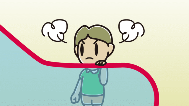 エスカレーターで怒る小学生男子のイラスト【色、背景あり】PNG