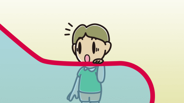 エスカレーターで驚く小学生男子のイラスト【色、背景あり】PNG