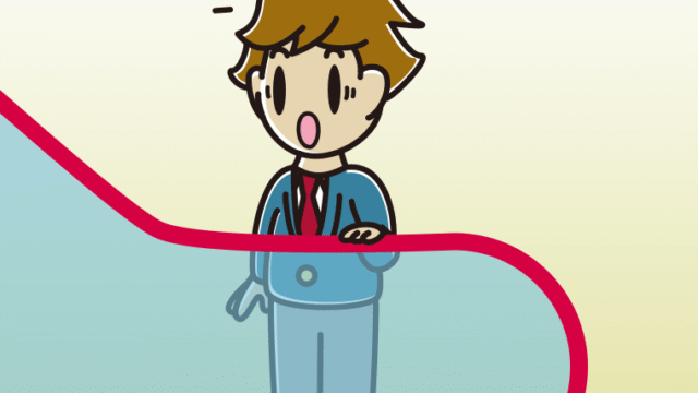 エスカレーターで驚く男子高校生のイラスト【色、背景あり】PNG