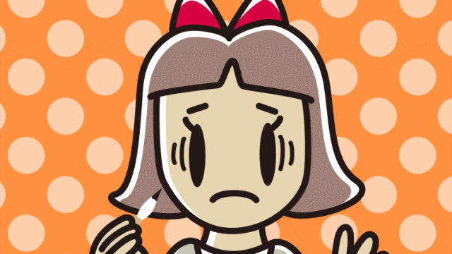 筆を持って困る小学生女子のイラスト【色、背景あり】PNG