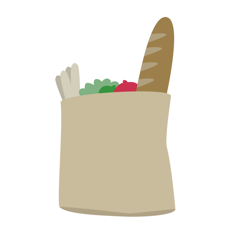 買い物袋のイラスト【色あり、背景なし】透過PNG
