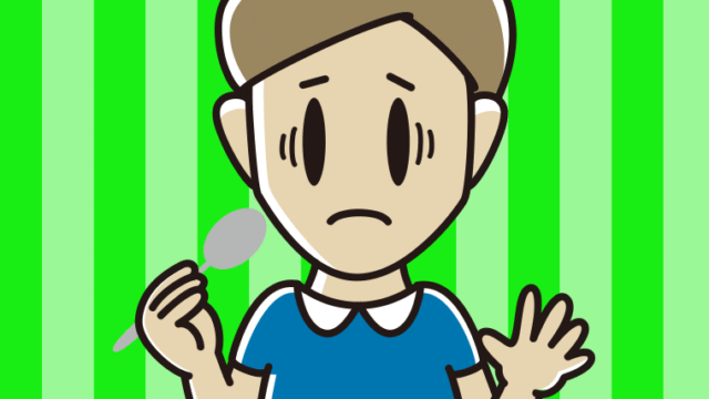 カレーライスで困る男性のイラスト【色、背景あり】PNG