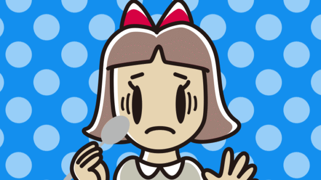 カレーライスで困る小学生女子のイラスト【色、背景あり】PNG