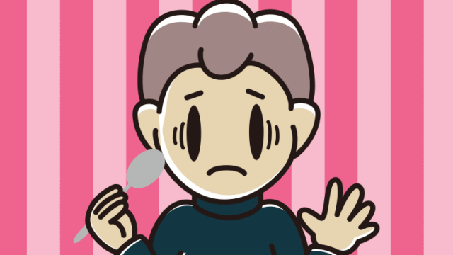 カレーライスで困る男子中学生のイラスト【色、背景あり】PNG