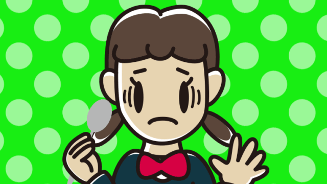 カレーライスで困る女子中学生のイラスト【色、背景あり】PNG