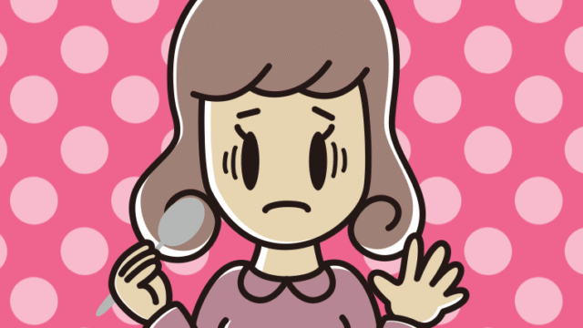 カレーライスで困る女子大学生のイラスト【色、背景あり】PNG