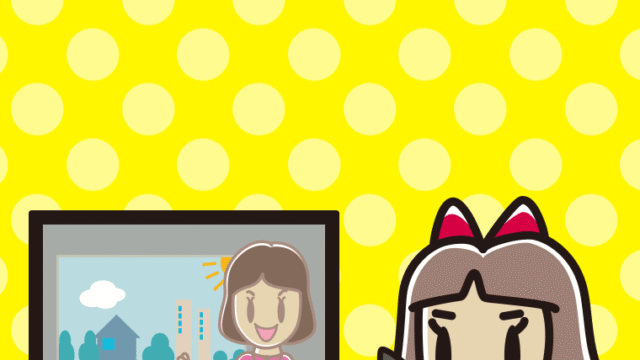 テレビを見ながらスマホで電話する小学生女子のイラスト【色、背景あり】PNG