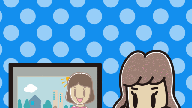 テレビを見ながらスマホで電話する女子大学生のイラスト【色、背景あり】PNG