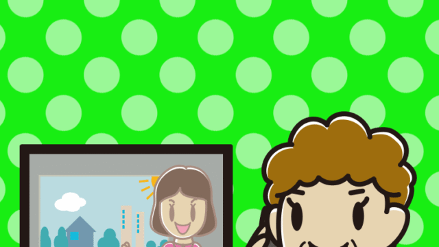 テレビを見ながらスマホで電話するおばさんのイラスト【色、背景あり】PNG