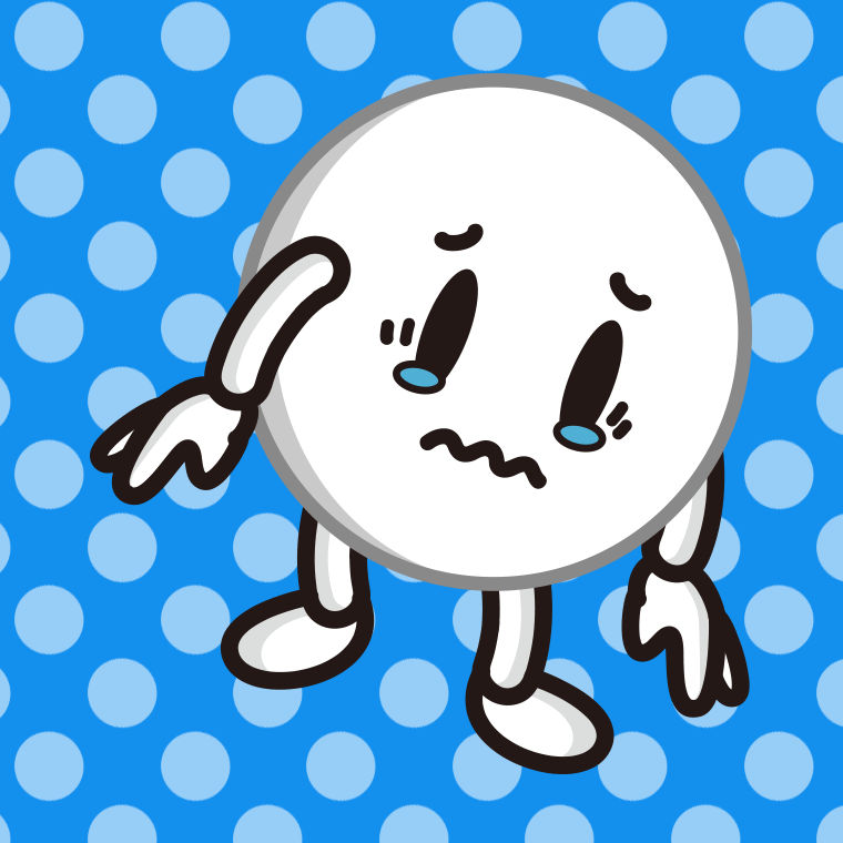 泣くピンポン玉ちゃんのイラスト【色、背景あり】PNG