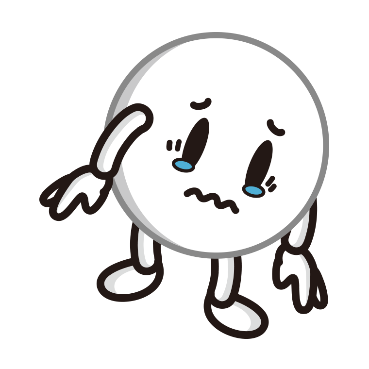 泣くピンポン玉ちゃんのイラスト【色あり、背景なし】透過PNG