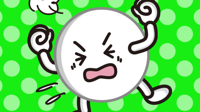 カンカンに怒るピンポン玉ちゃんのイラスト【色、背景あり】PNG